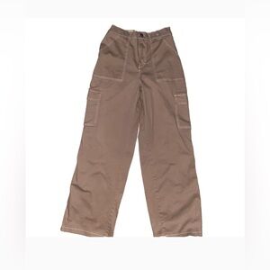 Wide Leg Tan Cargo Pants